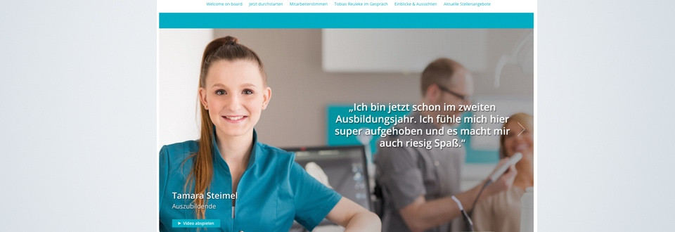 Praxiswebseite Schoebel & Reuleke Landingpage Jobs