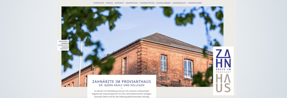 Praxiswebseite Zahnärzte im Provianthaus