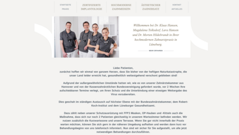 Corona Patientenanschreiben auf der Praxiswebsite